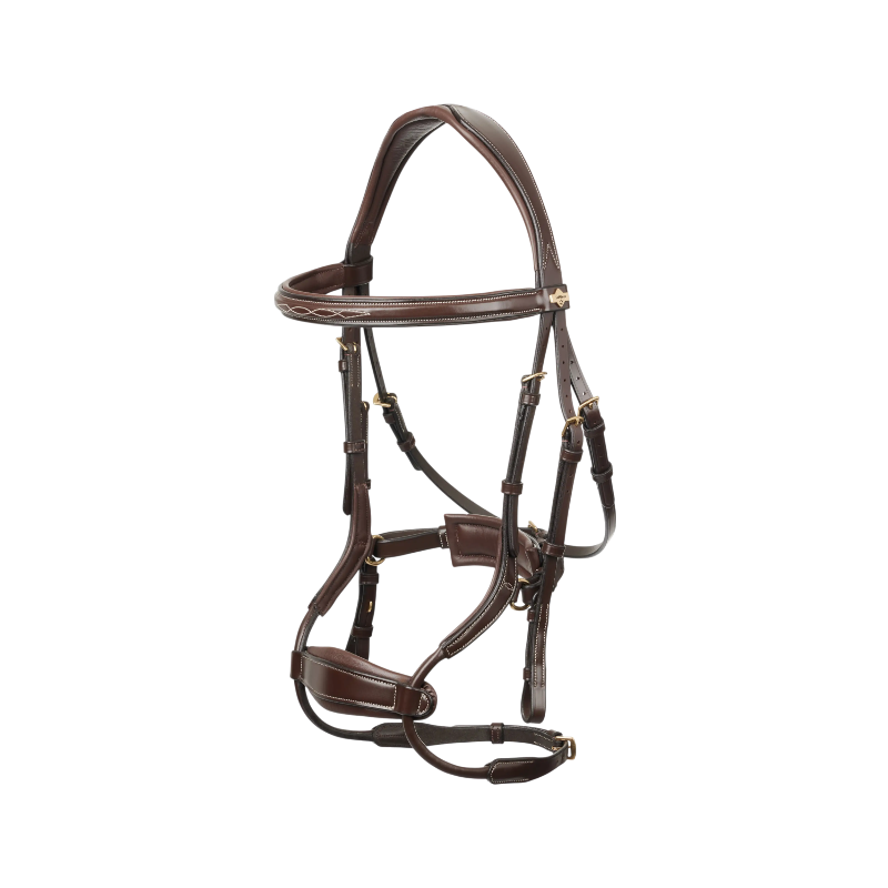 Lemieux - Bridon muserolle anatomique Kudos havane | - Ohlala