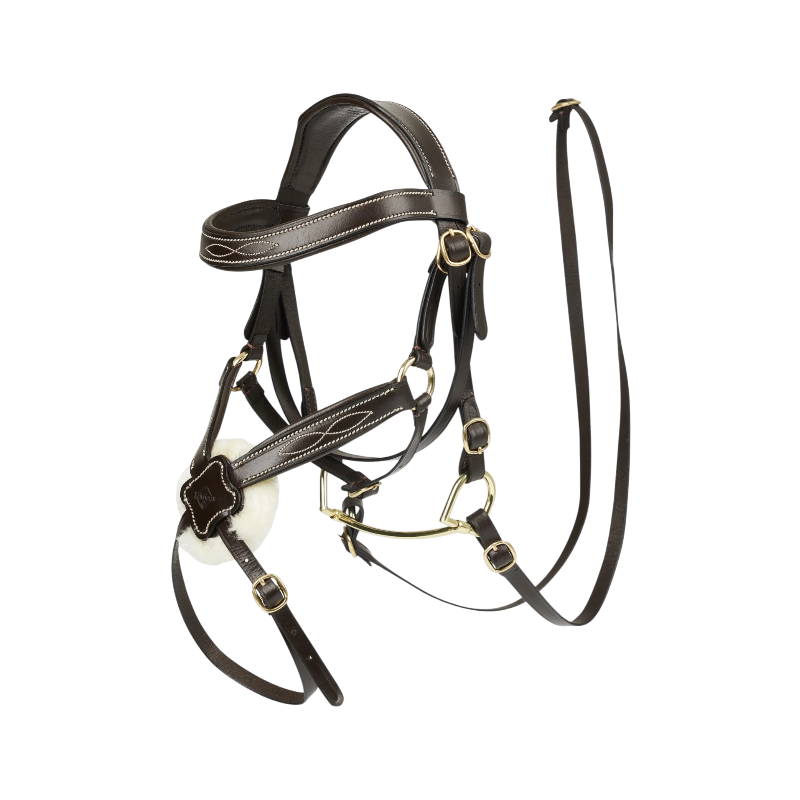 Lemieux - Bridon muserolle croisée pour Hobby Horse marron | - Ohlala