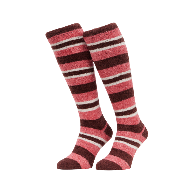 Lemieux - Chaussettes Fluffy Sabrina stripe cranberry | - Ohlala