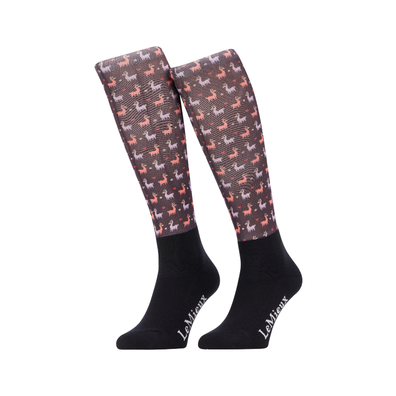 Lemieux - Chaussettes d'équitation Footsie Llamas damson | - Ohlala