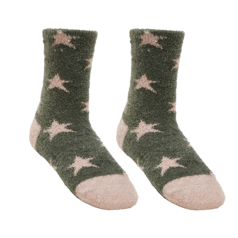 Lemieux - Chaussettes enfant Mini Fluffy Star almond | - Ohlala