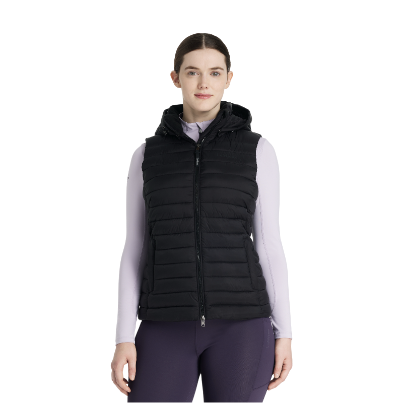 Lemieux - Doudoune sans manches à capuche femme Rose noir | - Ohlala