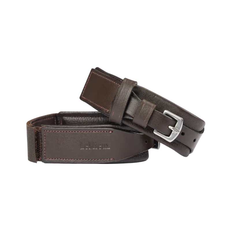 Lemieux - Fixe-chaussettes en cuir marron | - Ohlala