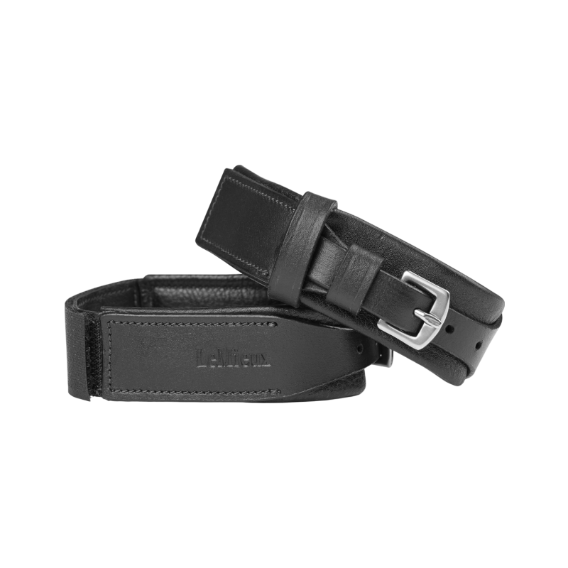 Lemieux - Fixe-chaussettes en cuir noir | - Ohlala