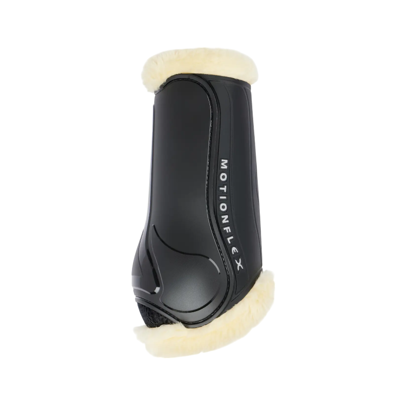 Lemieux - Guêtres de dressage Motionflex avec fourrure noir/ naturel | - Ohlala
