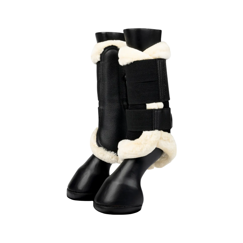 Lemieux - Guêtres fermées souples Mesh Fleece Edged noir/ naturel | - Ohlala