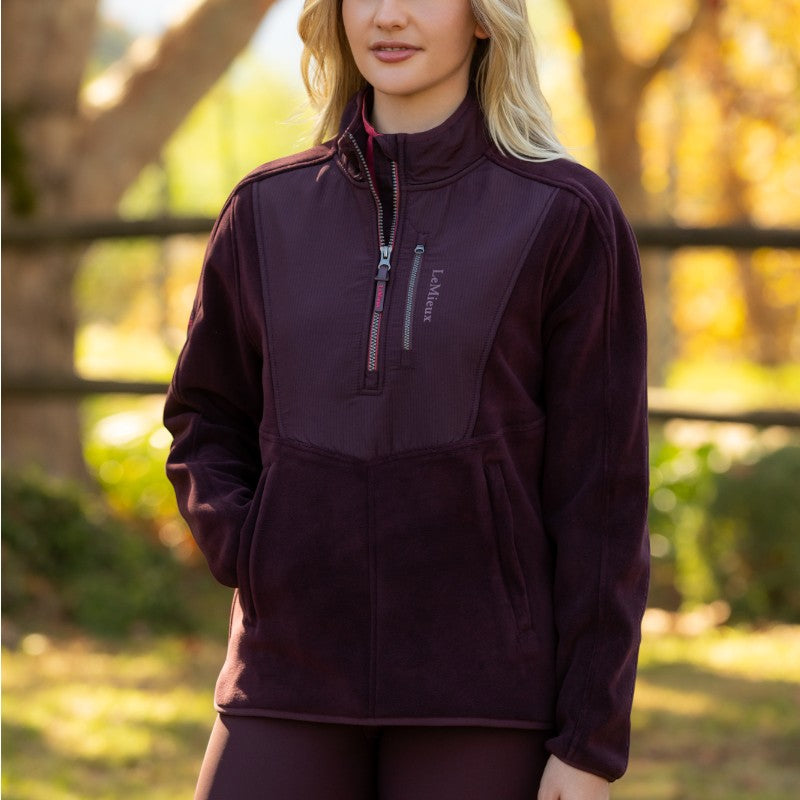 LeMieux - Polaire bi-matière col zippé femme Clara damson | - Ohlala
