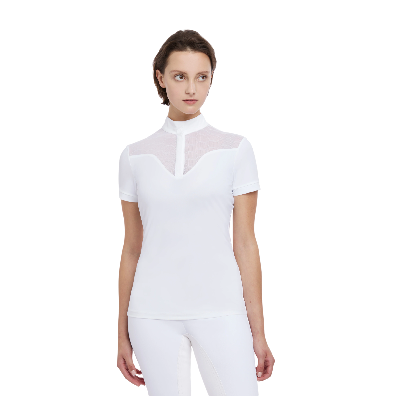 Lemieux - Polo de concours manches courtes femme Emily blanc | - Ohlala