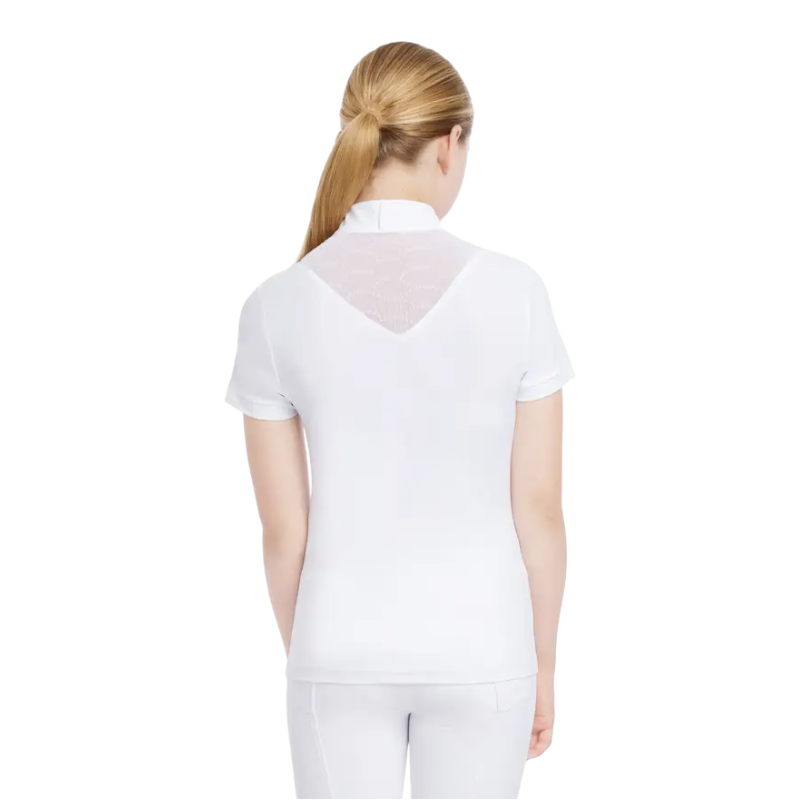 Lemieux - Polo de concours manches courtes fille Eva Young Rider blanc | - Ohlala