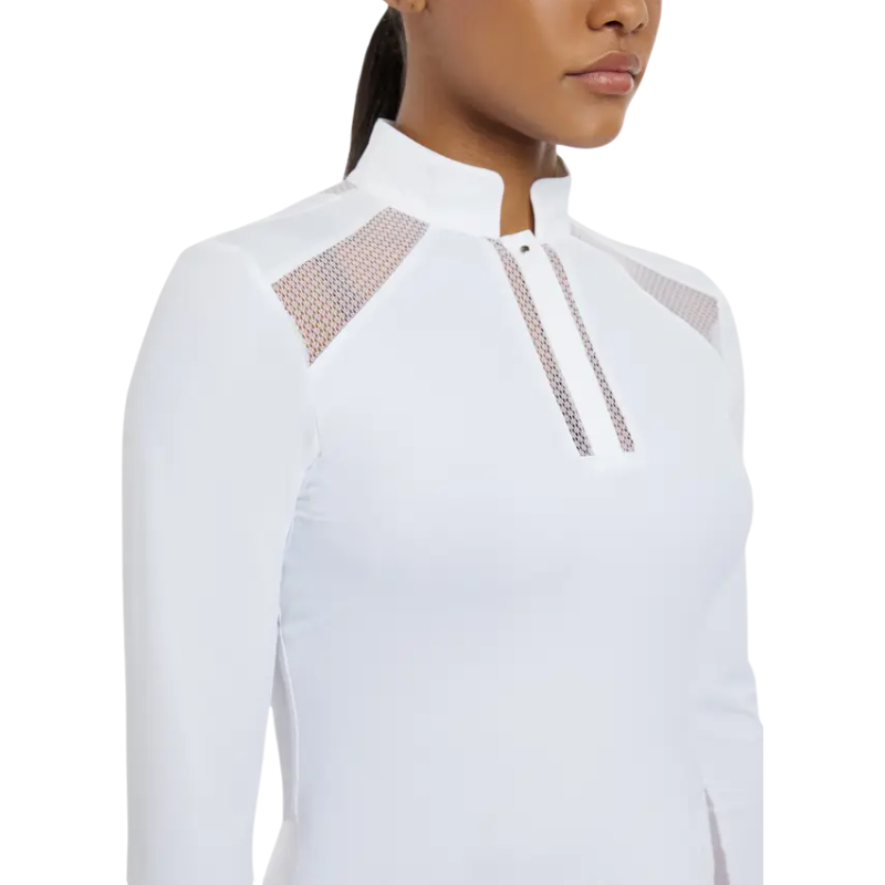 Lemieux - Polo de concours manches longues femme Camille blanc | - Ohlala