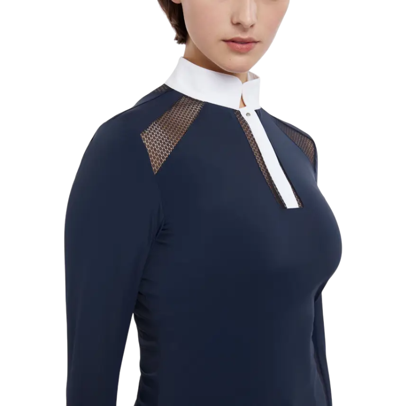 Lemieux - Polo de concours manches longues femme Camille marine | - Ohlala