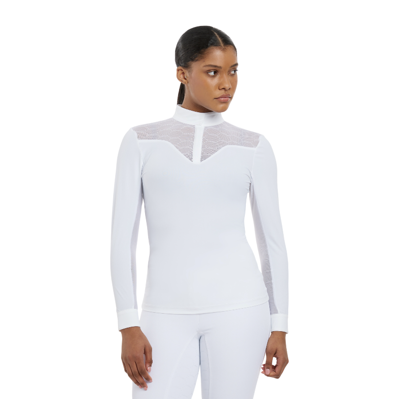 Lemieux - Polo de concours manches longues femme Emily blanc | - Ohlala