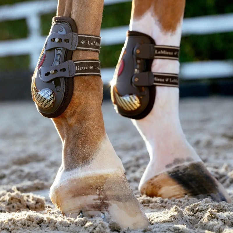 Lemieux - Protège-pâturons Exo-Flex marron/ or | - Ohlala