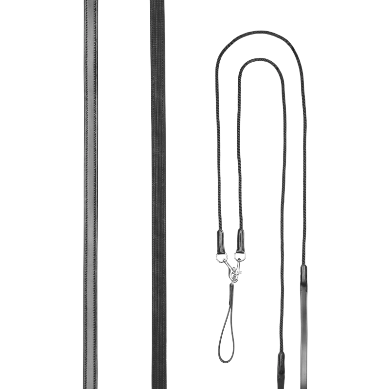 Lemieux - Rênes allemandes en cuir noir | - Ohlala