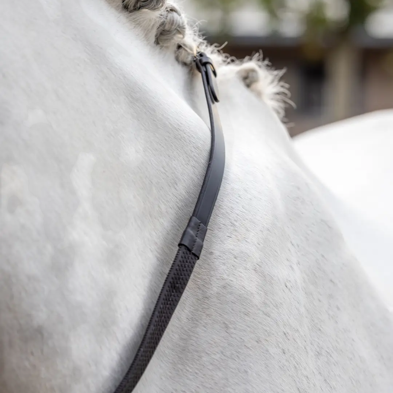 Lemieux - Rênes caoutchouc marron/ laiton | - Ohlala