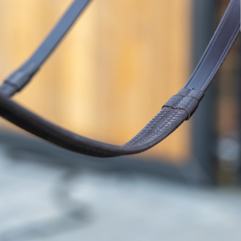 Lemieux - Rênes caoutchouc marron/ laiton | - Ohlala