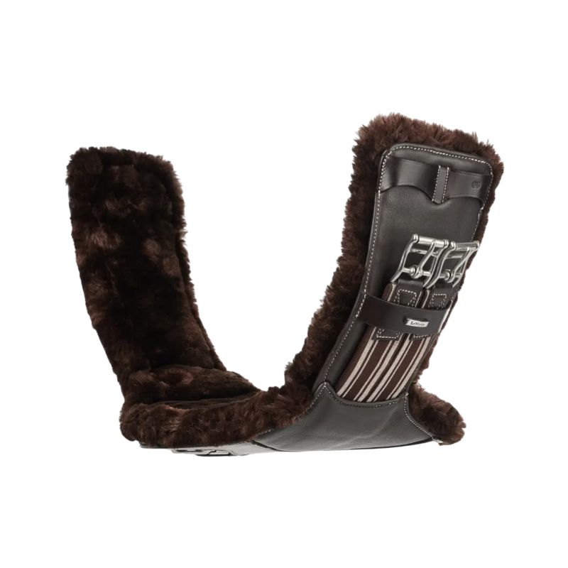 Lemieux - Sangle bavette courte doublure laine synthétique Arika marron | - Ohlala