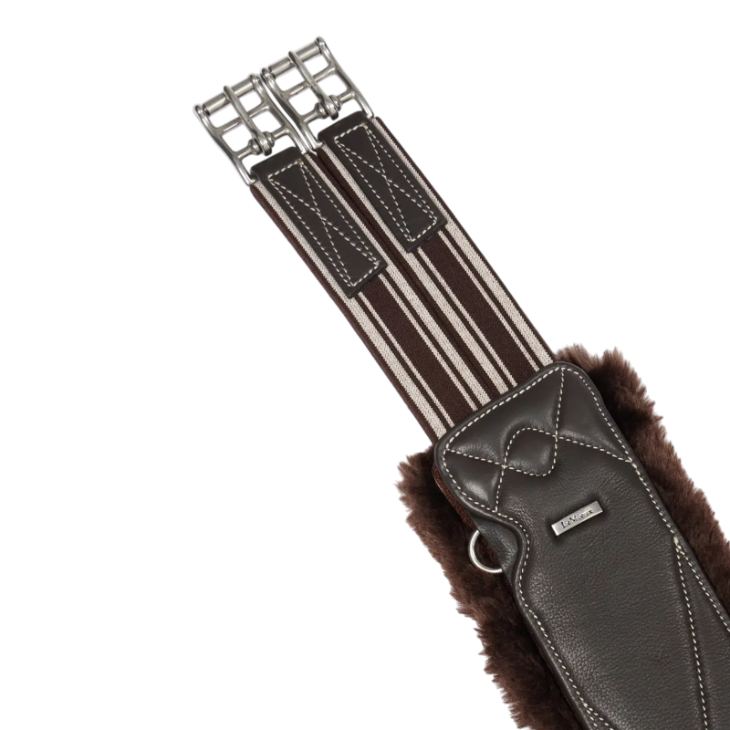 Lemieux - Sangle longue en cuir doublure amovible laine synthétique Arika marron | - Ohlala