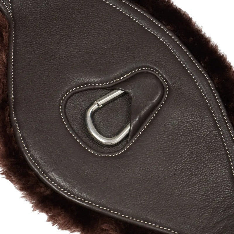 Lemieux - Sangle longue en cuir doublure amovible laine synthétique Arika marron | - Ohlala