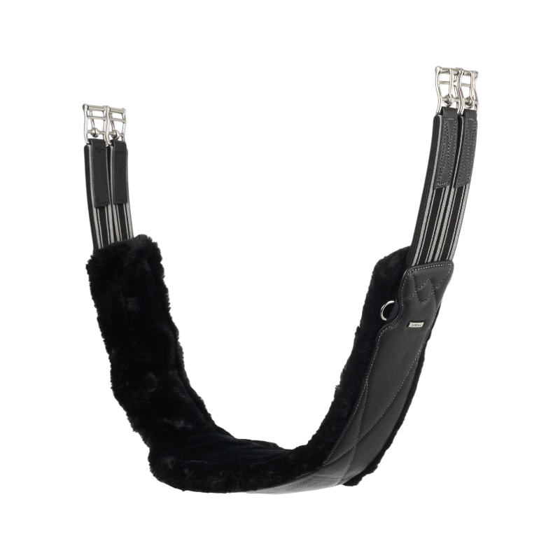 Lemieux - Sangle longue en cuir doublure amovible laine synthétique Arika noir | - Ohlala