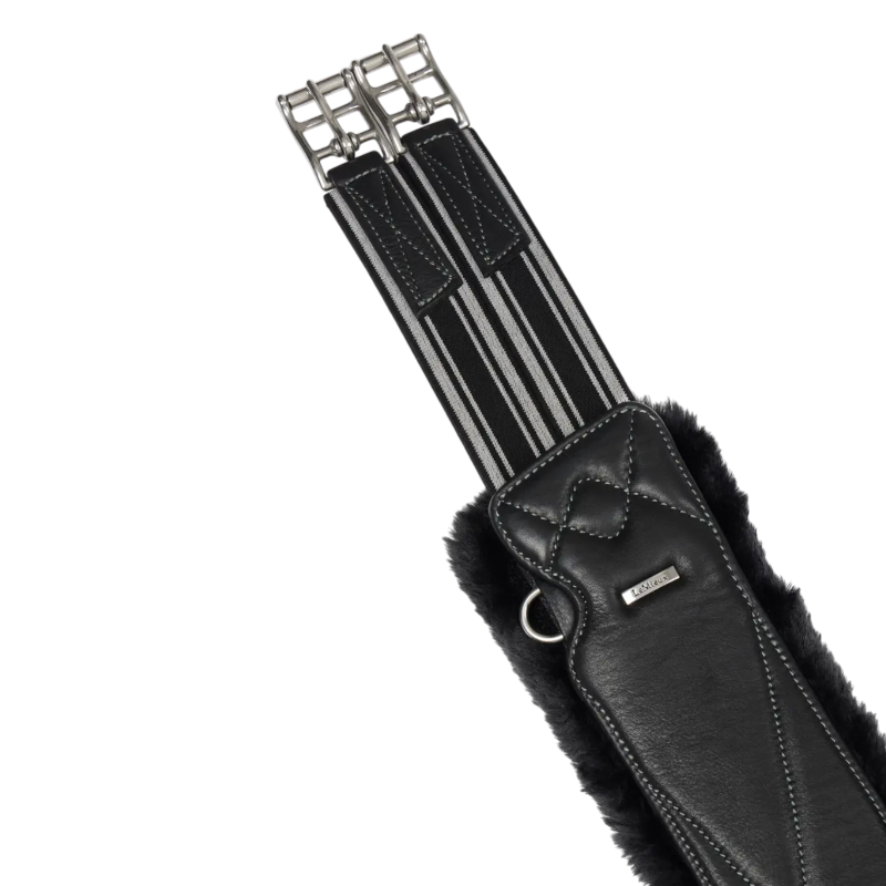 Lemieux - Sangle longue en cuir doublure amovible laine synthétique Arika noir | - Ohlala