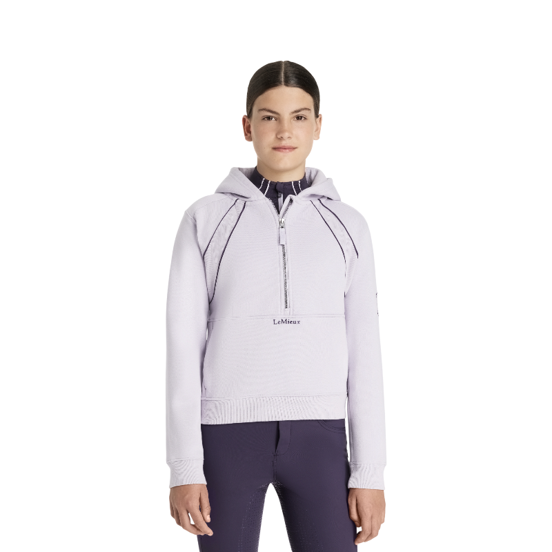 Lemieux - Sweat à capuche demi-zippé enfant Young Rider Hettie lilac | - Ohlala