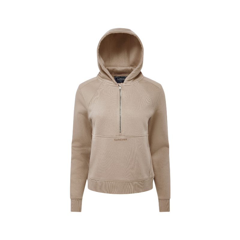 Lemieux - Sweat à capuche femme demi-zippé Henrietta almond | - Ohlala