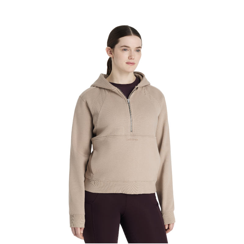 Lemieux - Sweat à capuche femme demi-zippé Henrietta almond | - Ohlala