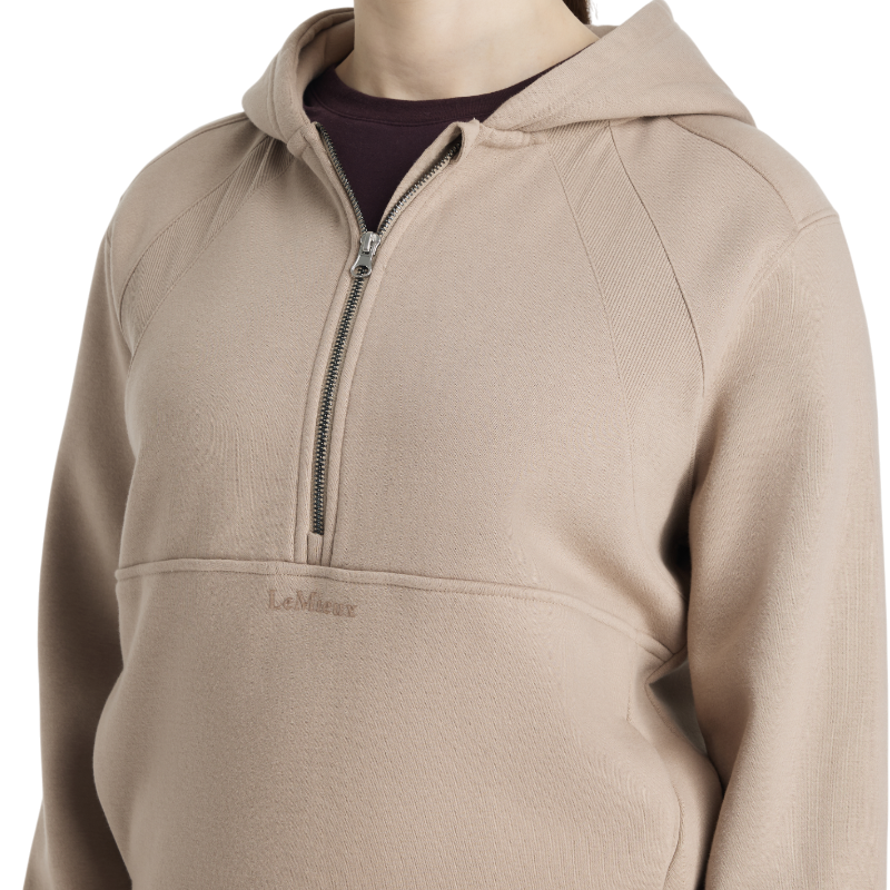 Lemieux - Sweat à capuche femme demi-zippé Henrietta almond | - Ohlala
