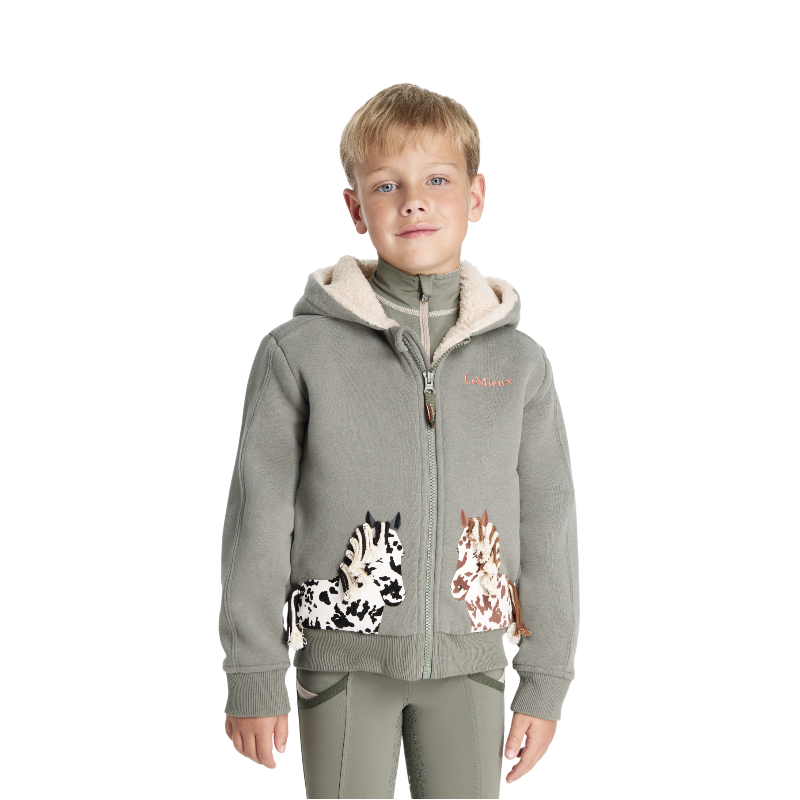 Lemieux - Sweat à capuche zippé enfant Poney Mini Charlie rosemary | - Ohlala