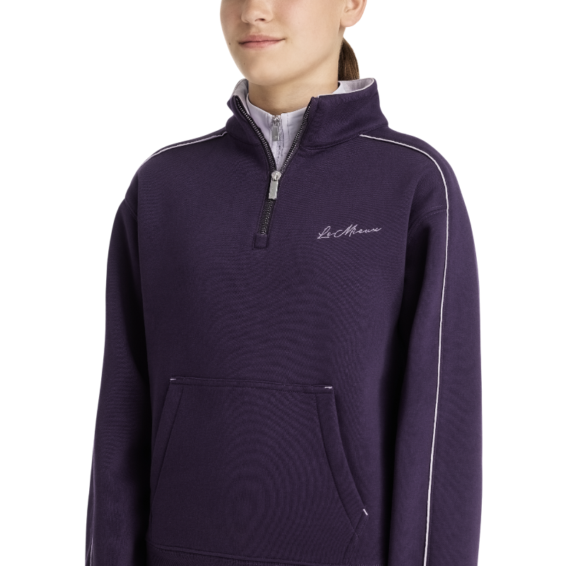 Lemieux - Sweat col zippé enfant Young Rider Kate juniper/ lilac | - Ohlala