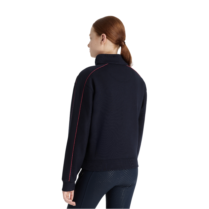 Lemieux - Sweat col zippé enfant Young Rider Kate marine/ cranberry | - Ohlala