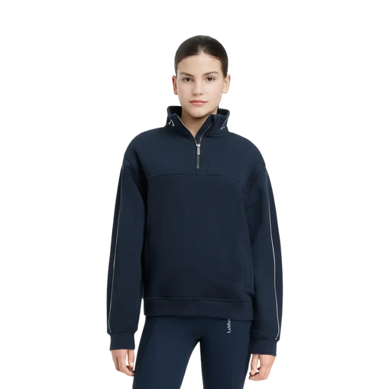 Lemieux - Sweat shirt col zippé enfant Young Rider Kate marine | - Ohlala