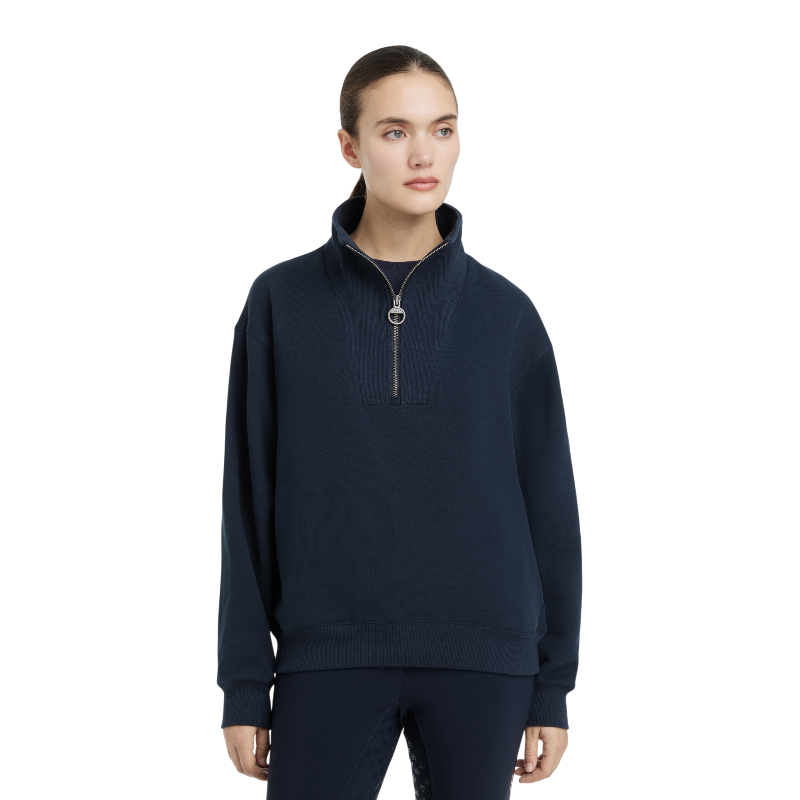 Lemieux - Sweatshirt femme col zippé Keira marine | - Ohlala
