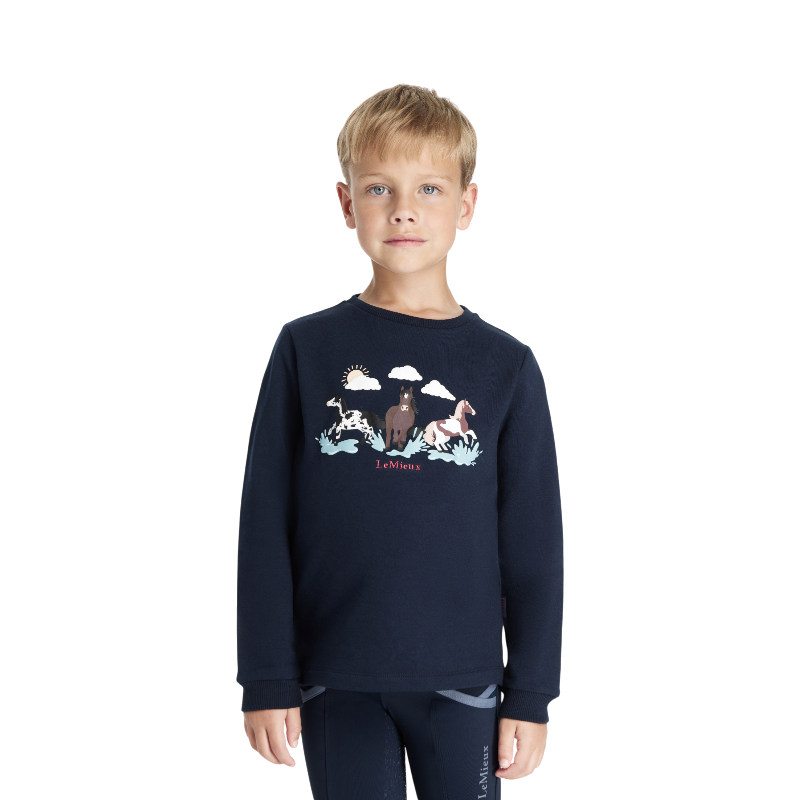 Lemieux - T-shirt manches longues enfant Mini Poppy marine | - Ohlala