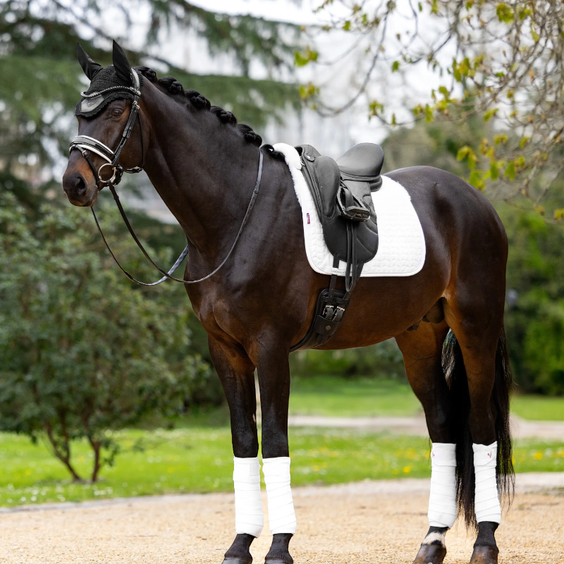 Lemieux - Tapis de dressage Merino + avec amortisseur intégré blanc | - Ohlala