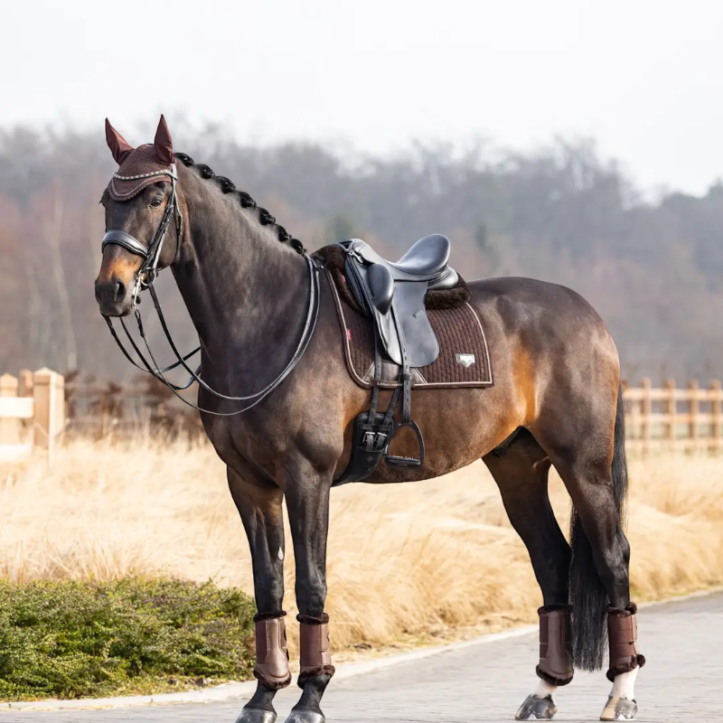 Lemieux - Tapis de dressage Puissance Suede Square marron | - Ohlala
