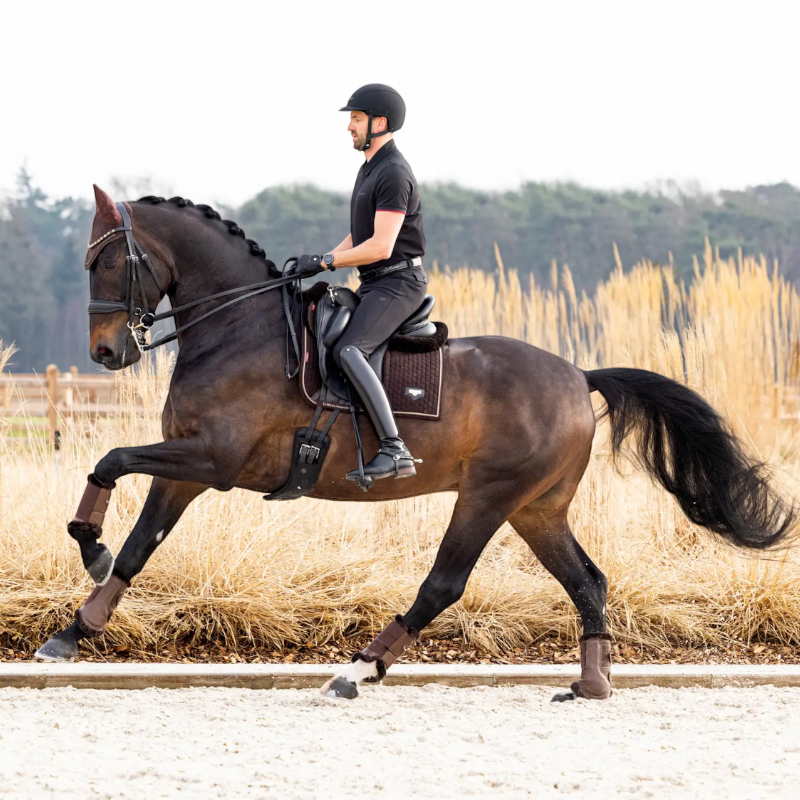 Lemieux - Tapis de dressage Puissance Suede Square marron | - Ohlala