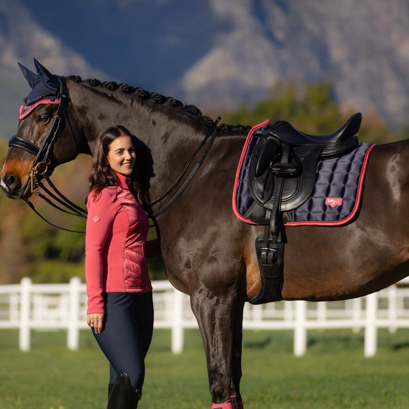 Lemieux - Tapis de dressage Square Loire Classic marine/ cranberry | - Ohlala