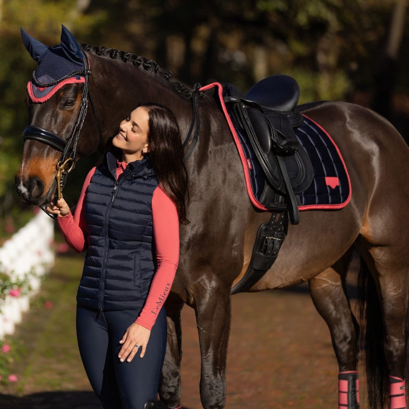 Lemieux - Tapis de dressage Square Loire Classic marine/ cranberry | - Ohlala