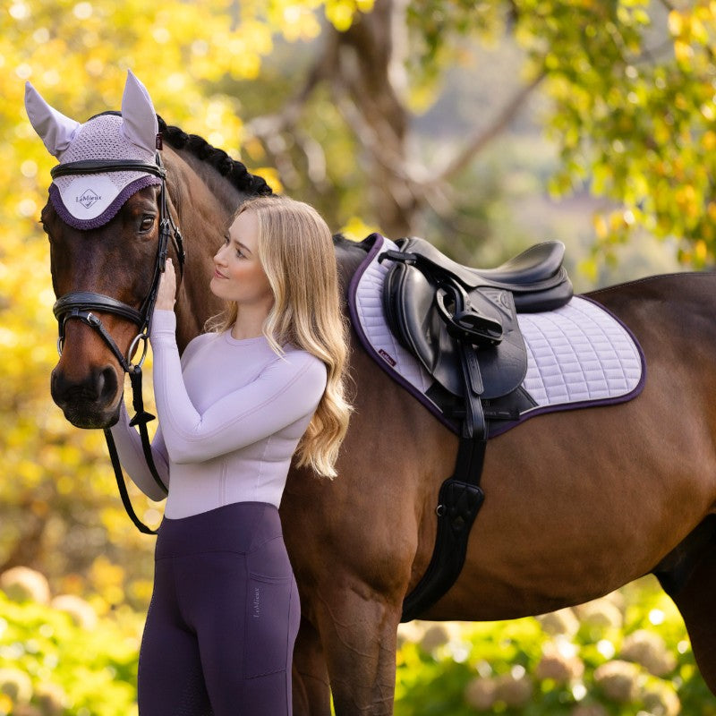 LeMieux - Tapis de selle Square en suédine lilac | - Ohlala