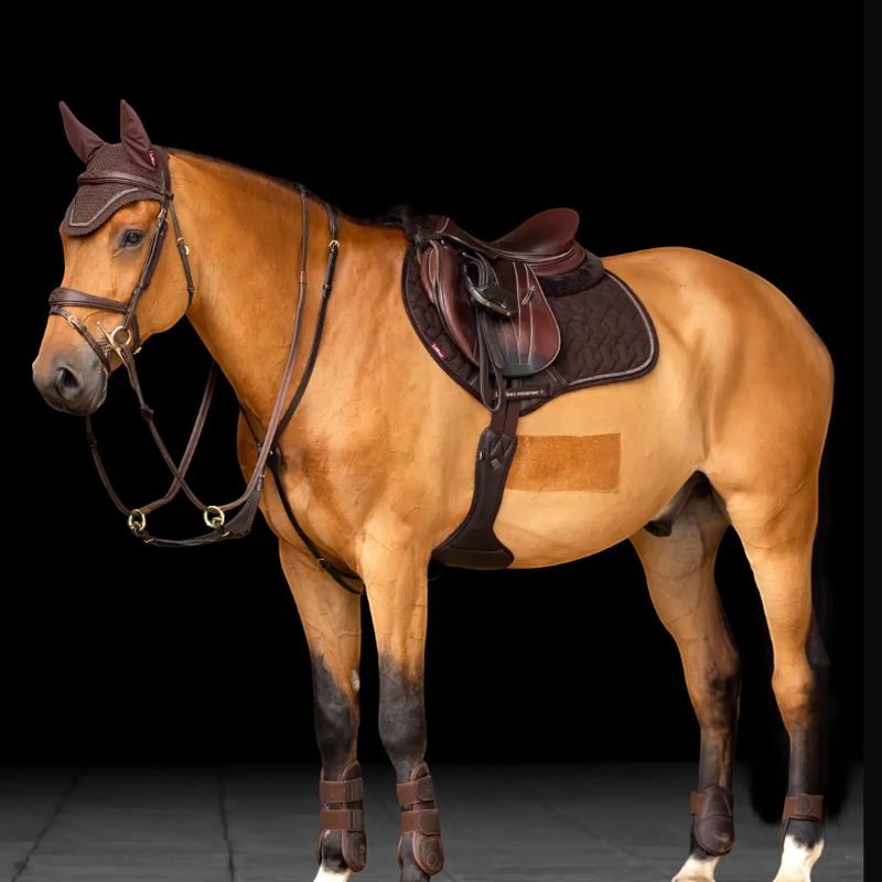 Lemieux - Tapis de selle Crystal Suede Close Contact Square marron | - Ohlala