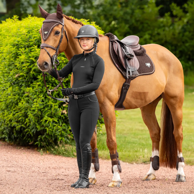 Lemieux - Tapis de selle Puissance Suede Close Contact Square marron | - Ohlala