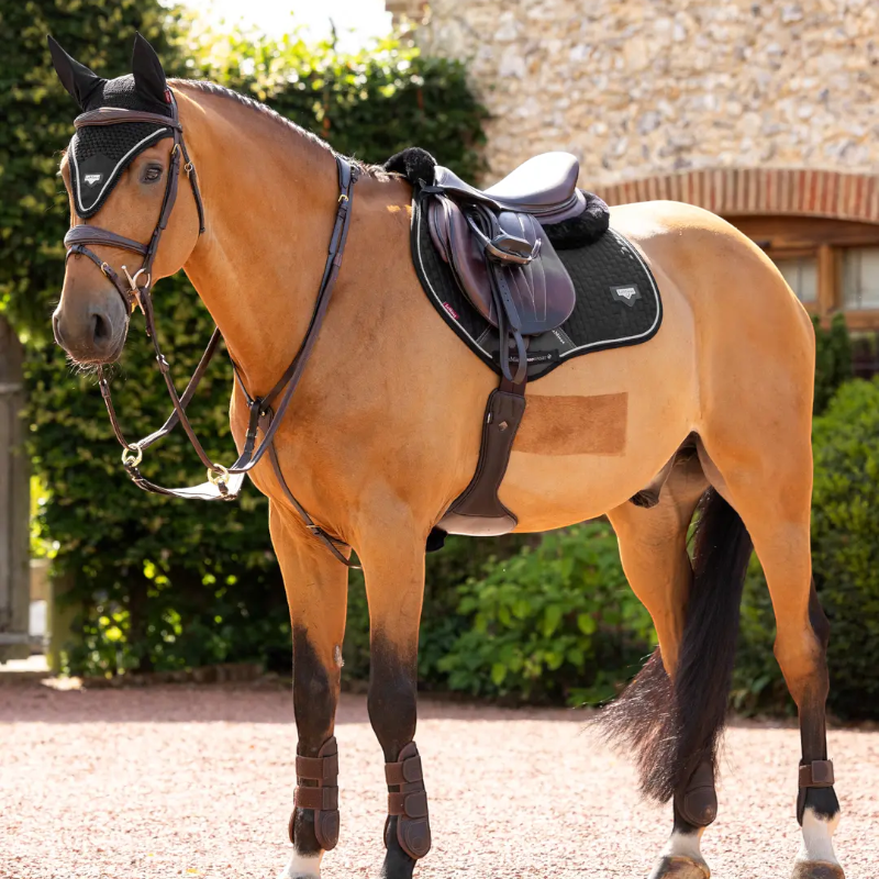 Lemieux - Tapis de selle Puissance Suede Close Contact Square noir | - Ohlala