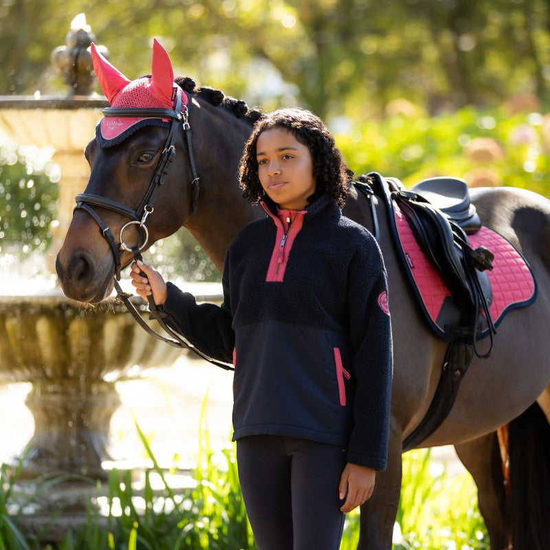 Lemieux - Veste polaire enfant Young rider Tammy Teddy marine | - Ohlala