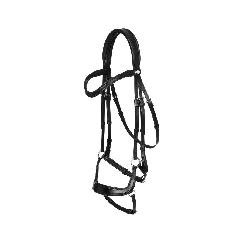 Lemieux - Bridon Arika muserolle basse noir/ argent | - Ohlala