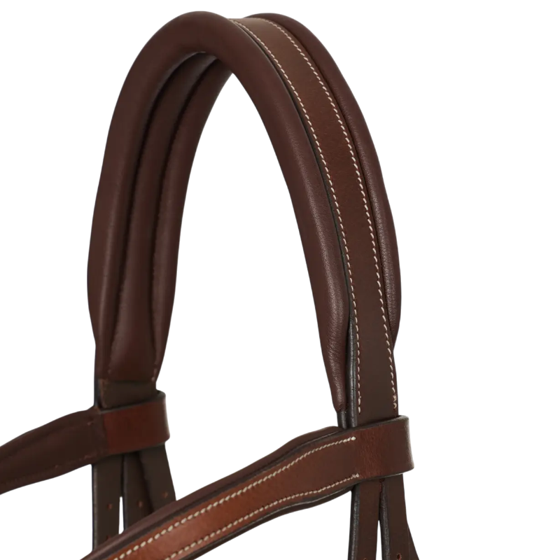 Lemieux - Bridon muserolle croisée Arika havane/ argent | - Ohlala