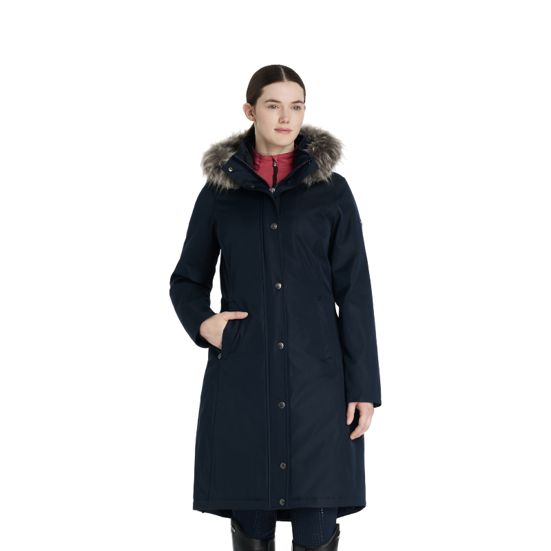 LeMieux - Manteau d’équitation imperméable long femme Anya marine | - Ohlala