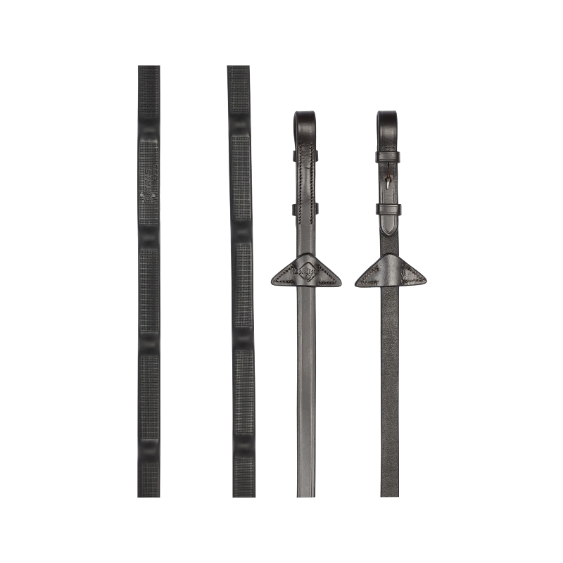 Lemieux - Rênes en caoutchouc Ergo marron | - Ohlala