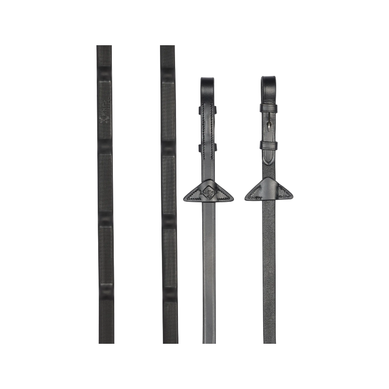 Lemieux - Rênes en caoutchouc Ergo noir | - Ohlala